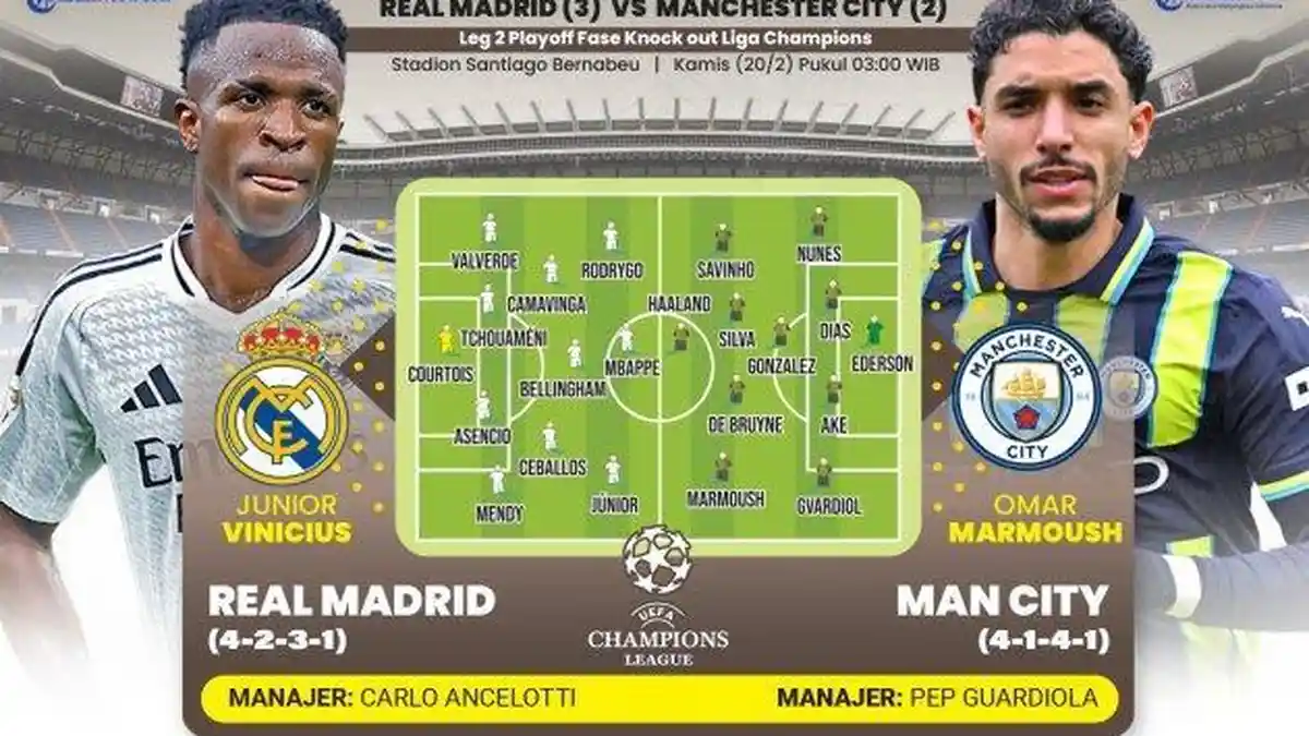 LINK Live Streaming Real Madrid vs Manchester City Siapa Menang, Akses Link Siaran Liga Champions