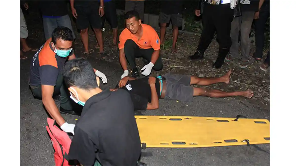 Kecelakaan di Jalan Danau Tempe, Pria Ini Dilarikan ke RSUP Sanglah