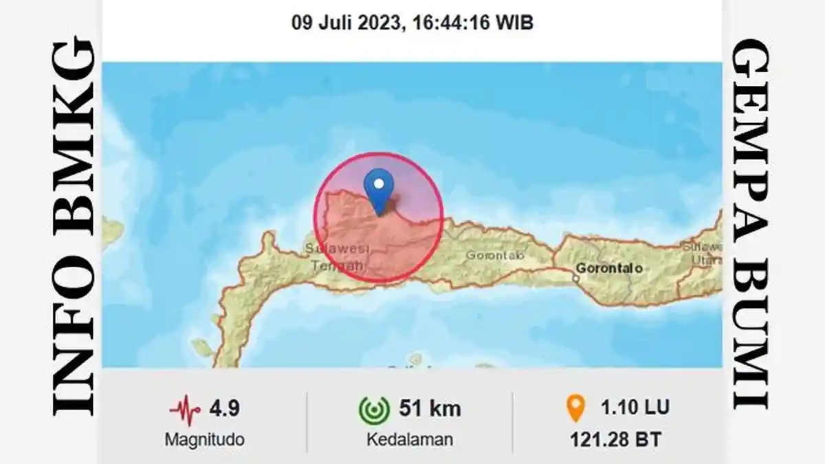 Gempa Magnitudo 4,9 Guncang Sulteng Minggu Malam Info BMKG