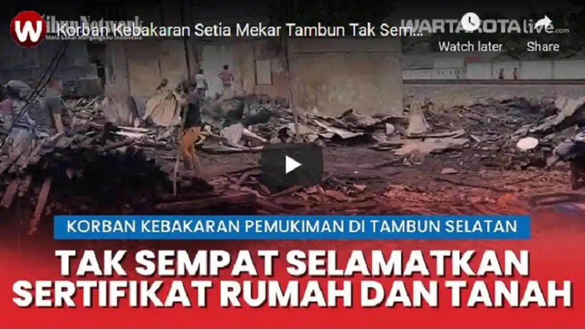 VIDEO Kebakaran Hebat di Tambun Selatan, Warga Tak Sempat Selamatkan Sertifikat dan Dokumen