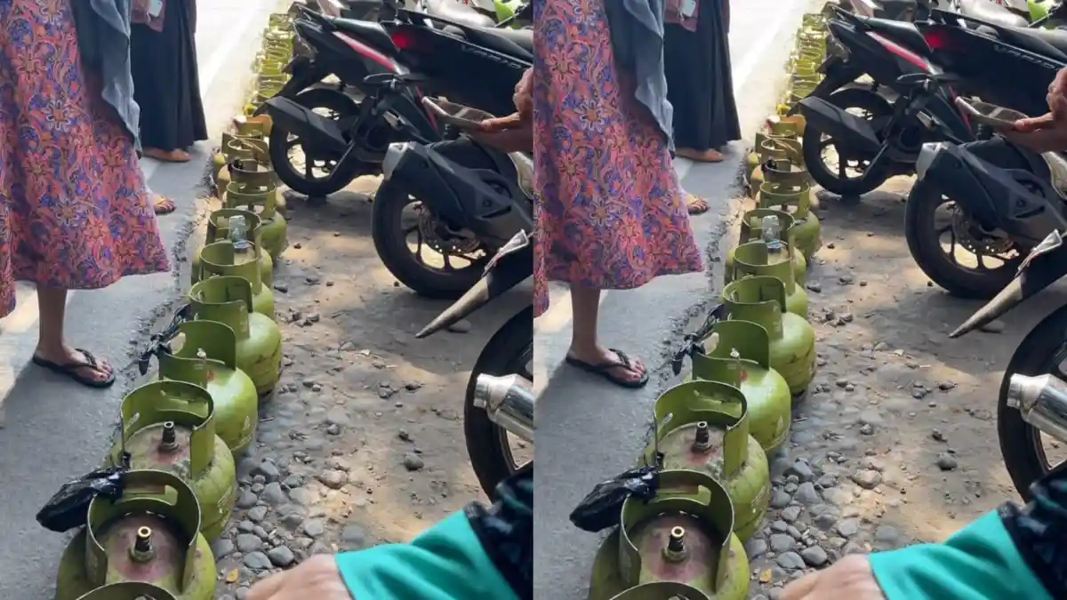 Viral Emak-emak Antre Beli Gas Elpiiji 3 Kg di Makasar