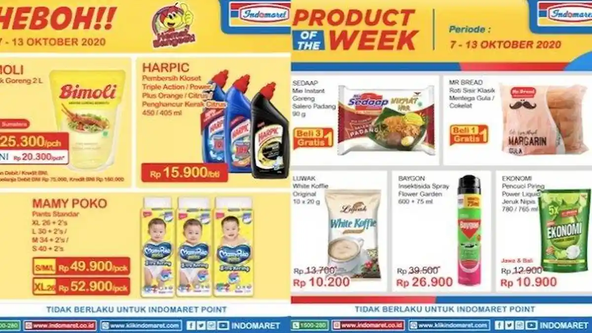 Promo Katalog Indomaret 7-13 Oktober 2020, Diskon Minyak Goreng, Kopi, dan Roti