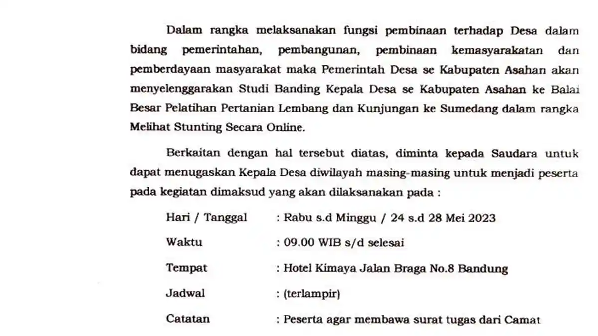HEBOH Studi Banding Kades Keluar Kota, Ini Tanggapan Dinas PMD Kabupaten Asahan