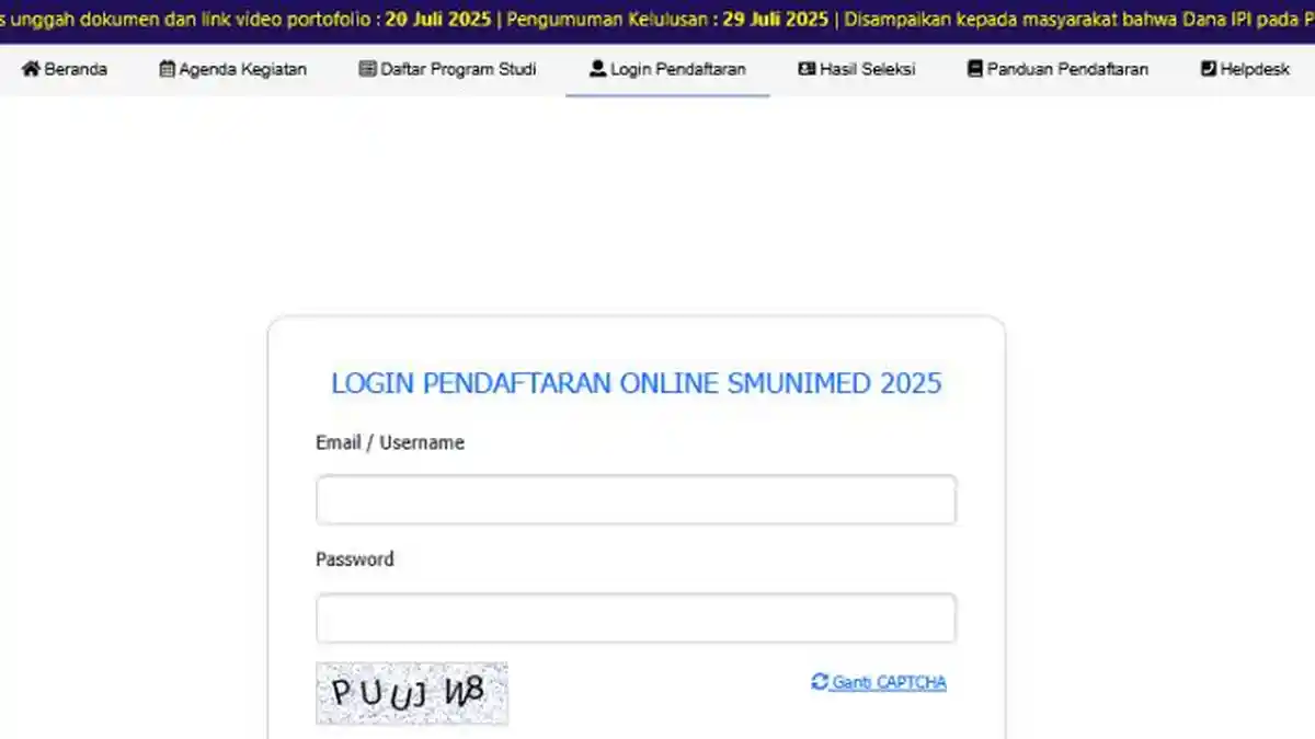 Cara Daftar Seleksi Jalur Mandiri Unimed 2025, Dibuka hingga 20 Juli 2025
