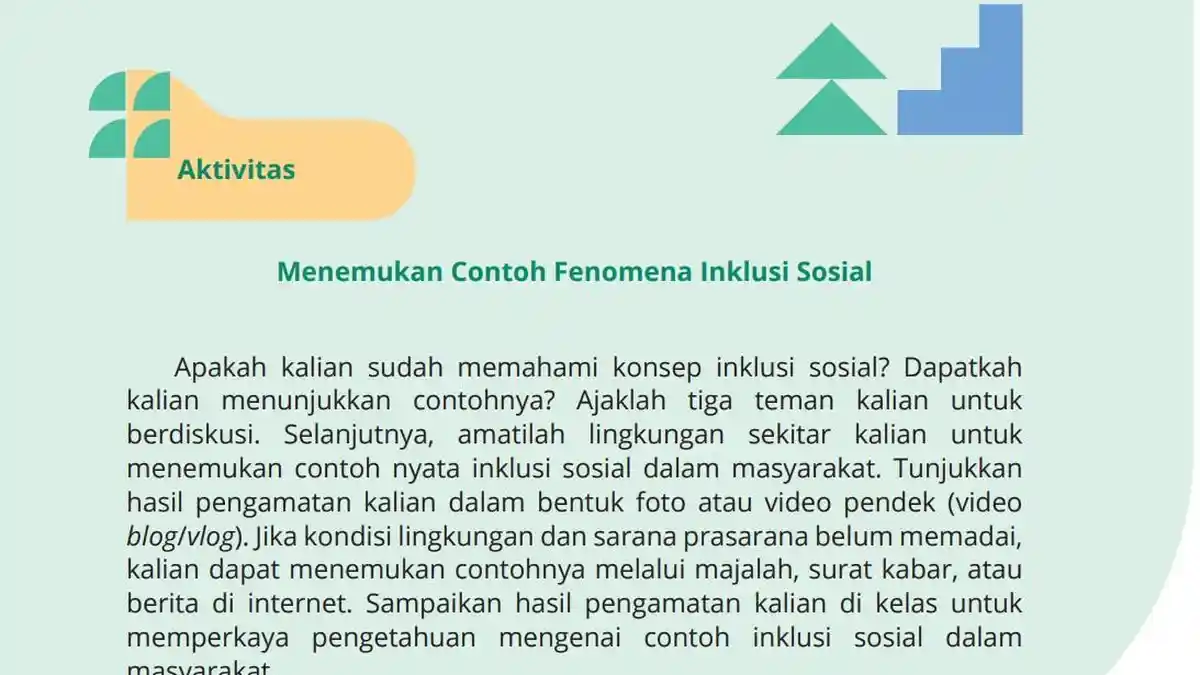 Kunci Jawaban Sosiologi Kelas 11 Halaman 166 Mengamati Konsep Inklusi ...