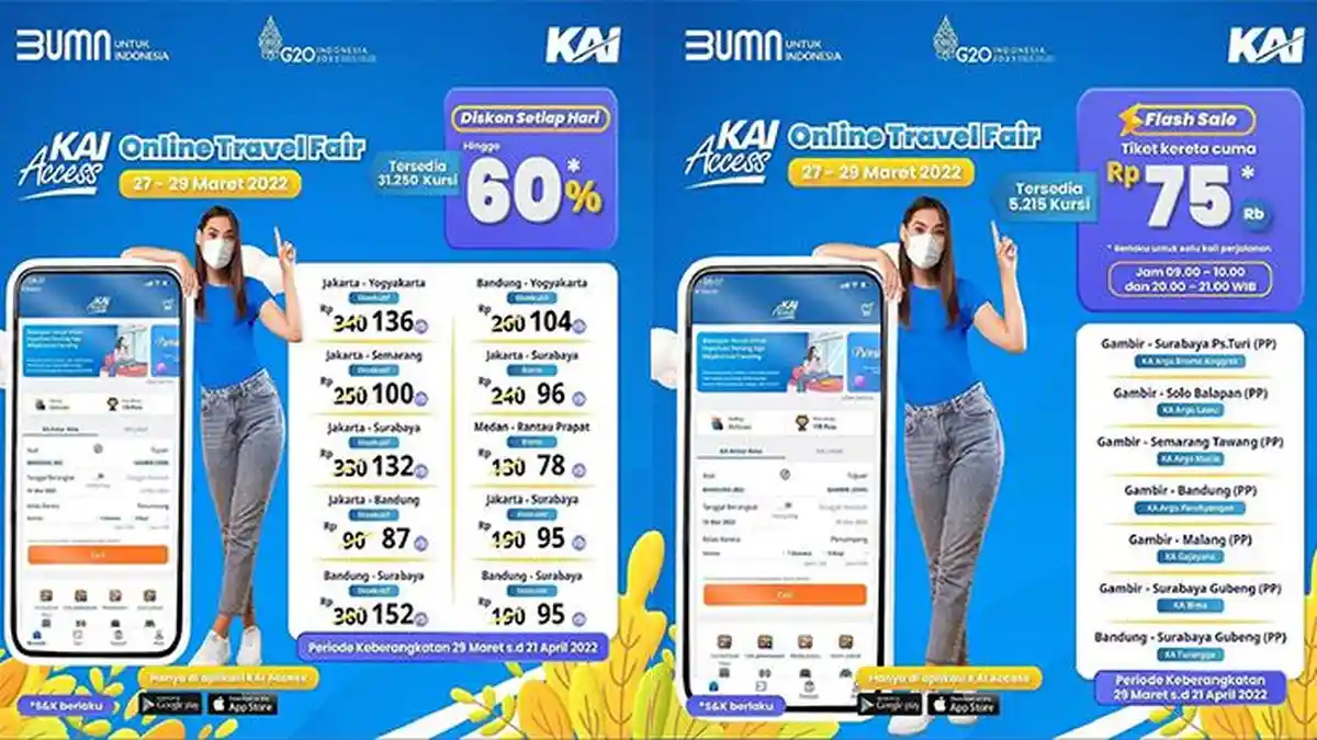 Promo Tiket Kereta Api hingga 29 Maret 2022, Berikut Daftar Rute yang Diskon hingga 60 Persen