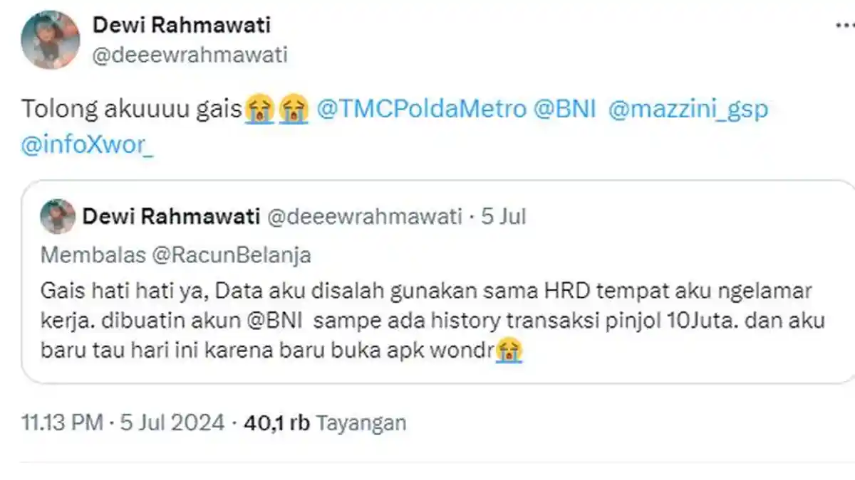Data Pribadinya Dipakai HRD PT di Kota Bogor, Dewi Meradang: Saya Rasa Sekongkol