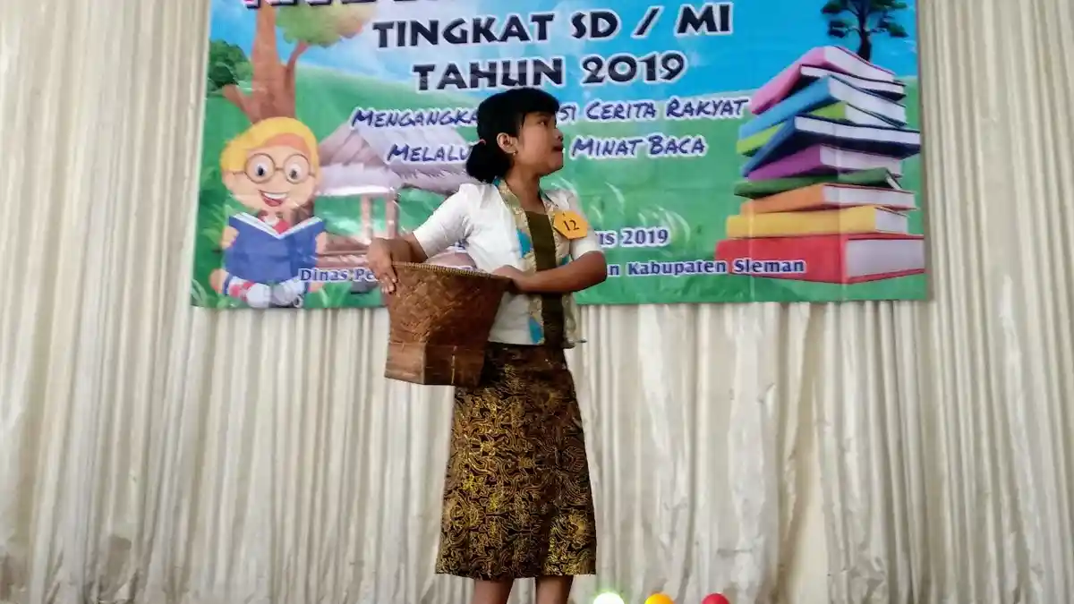 Lucunya Gaya Anak SD Mendongeng di Lomba Minat Baca Sleman