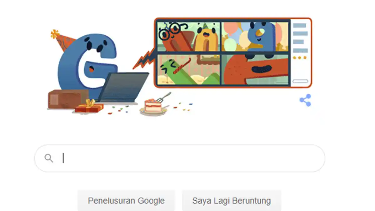 Google Doodle Rayakan Ulang Tahun ke-22, Tampilkan Gambar Ilustrasi Perayaan Virtual
