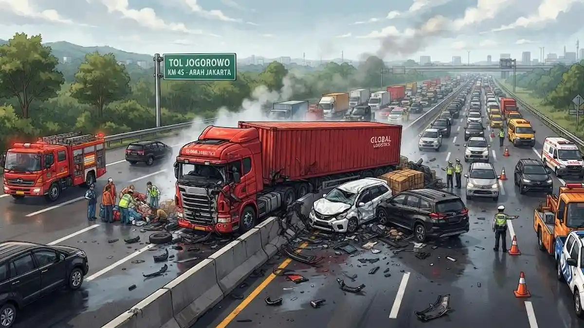 Kecelakaan Truk di Tol Cipularang Arah Jakarta, Muatan Rongsokan Berserakan