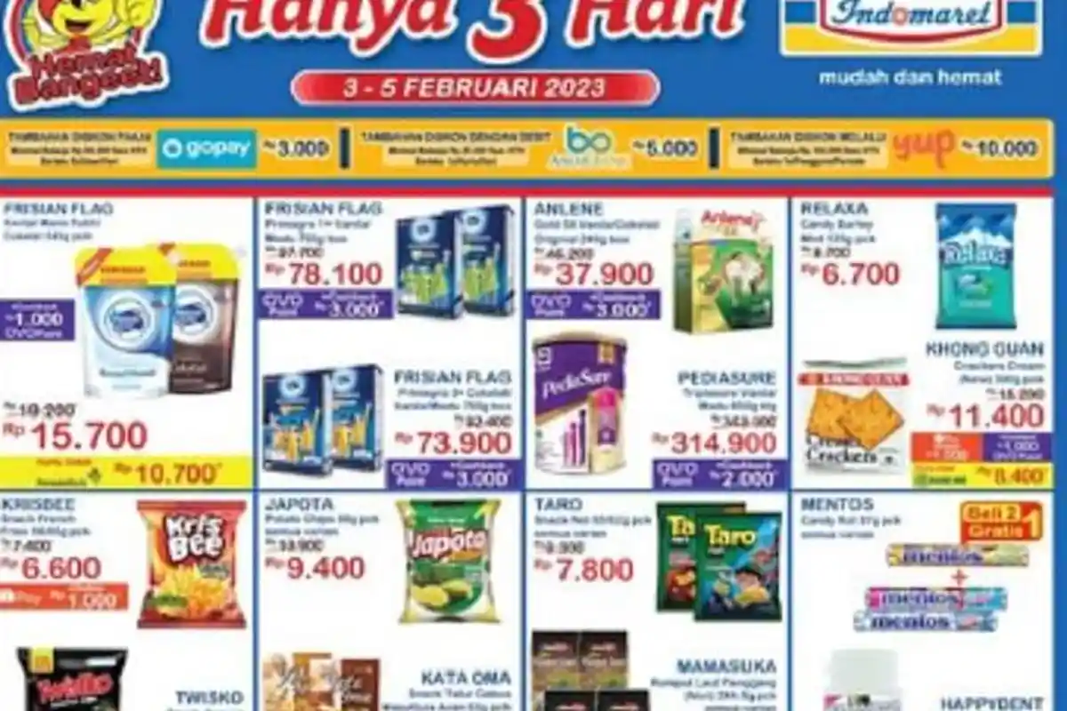KATALOG Lengkap Promo JSM Indomaret 4-5 Februari 2023, Bertabur Diskon Akhir Pekan, Irit Pakai QRIS