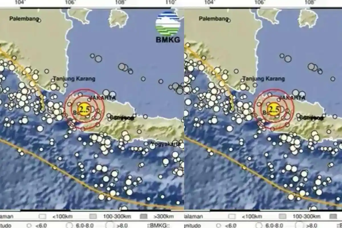 Gempa Bumi Magnitudo 2,5 Guncang Wilayah Barat Laut Kota Bogor, Jawa Barat