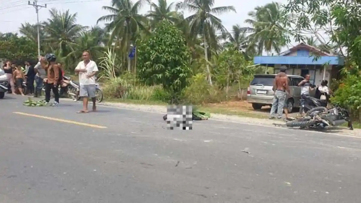 Seorang Pengendara Motor Tewas Kecelakaan Maut di Jalan Raya Parit Baru Sambas