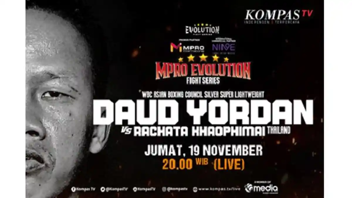 Live KompasTV Daud Yordan Vs Rachata Khaophimai, Penonton Bisa Dapat Hadiah, Begini Caranya