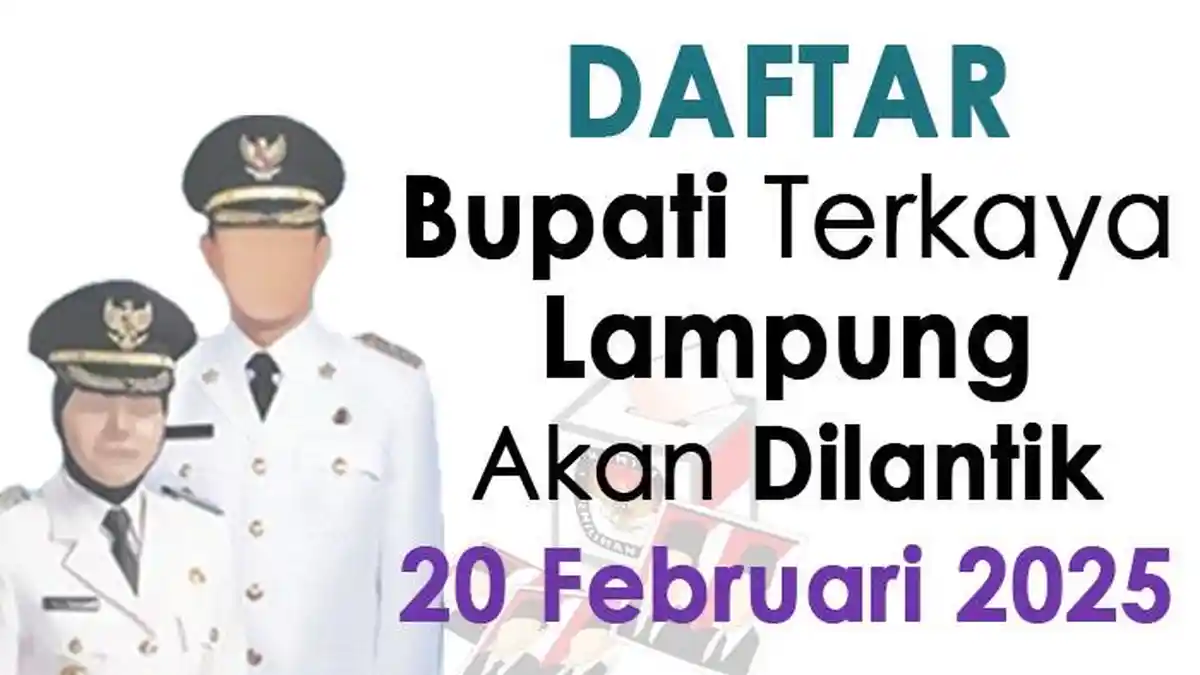 Daftar Bupati Terkaya di Lampung yang Akan Dilantik pada 20 Februari 2025
