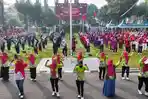 Semarak HUT RI, DWP Kota Kediri Gelar Senam dan Lomba Agustusan bersama Vinanda Prameswati
