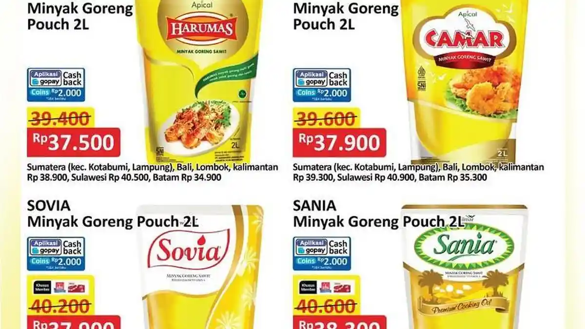Daftar Promo Minyak Goreng Hemat Kemasan 2 Liter di Indomaret dan Alfamart Sabtu 26 Juli 2025