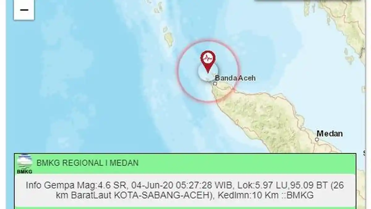 BNPB Masih Monitor Dampak Gempa M 4,8 di Aceh Pagi Tadi