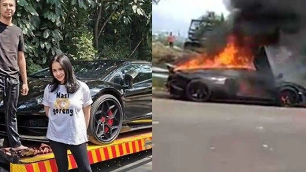 Mobil Lamborghini Aventador Milik Raffi Ahmad Terbakar Akibat Mesin Overheat