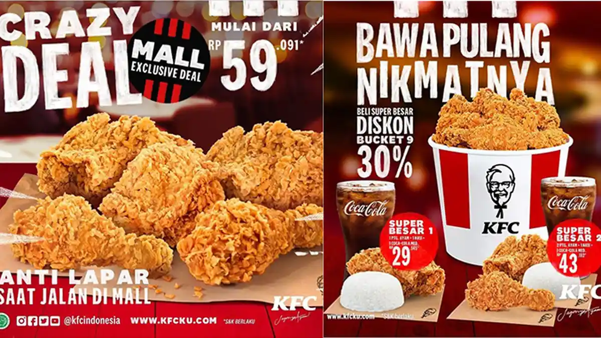 Promo KFC Hari Ini Senin 15 Maret 2021, 9 Potong Ayam Mulai Rp59.091, Paket Super Besar Diskon 30%