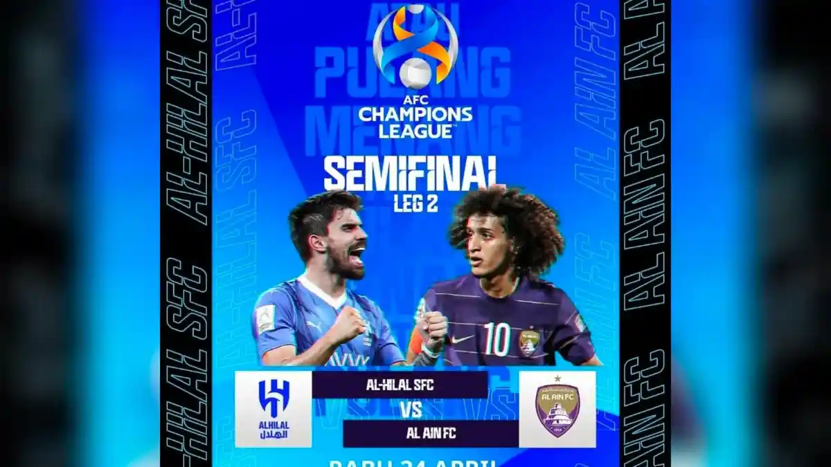 Live Gratis RCTI Link Streaming Bola Al Hilal vs Al Ain Leg 2 Semifinal ACL 2024 Pukul 01.00 WIB