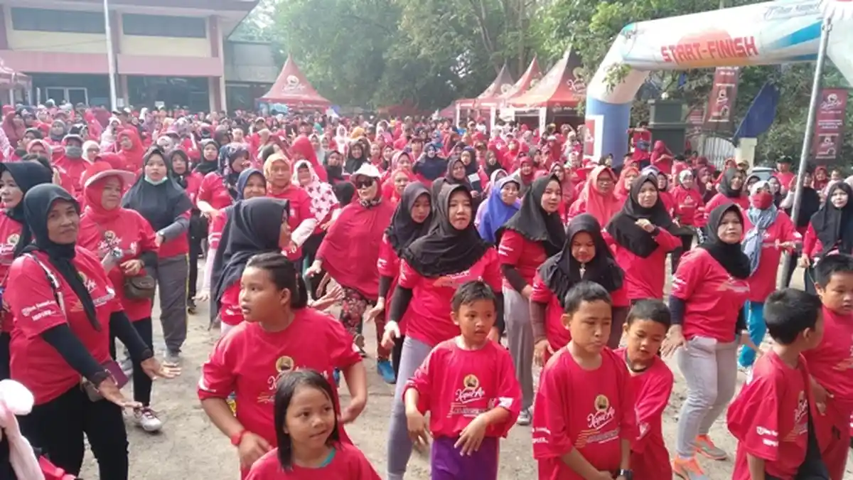 1500 Peserta Merahkan Jalan Semangat Kecamatan Tribun Sumsel-Sriwijaya Post