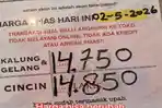 Update Harga Emas Perhiasan di Palembang Hari Ini Sabtu 2 Mei 2026, Kembali Naik Rp50 Ribu per Suku
