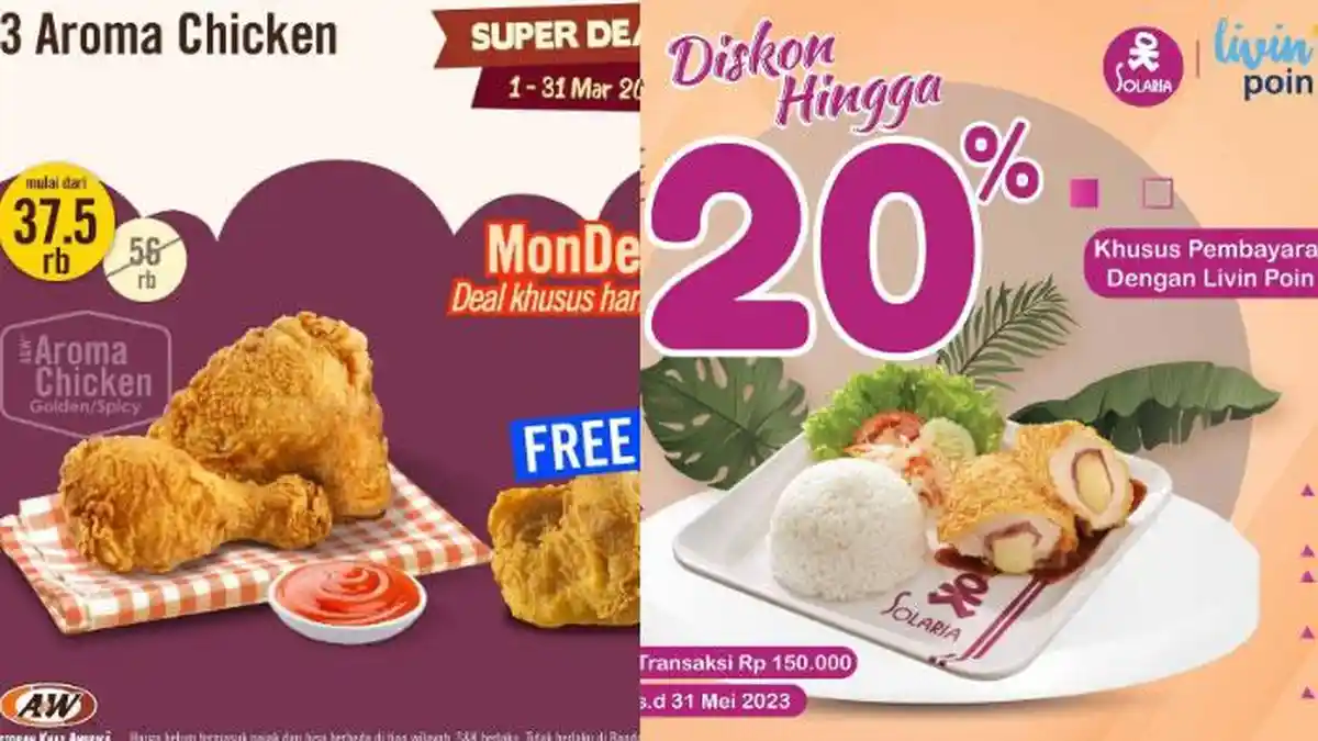 Daftar Promo Restoran Cepat Saji Hari ini 8 Maret 2023, Ada A&W, Solaria dan Richeese
