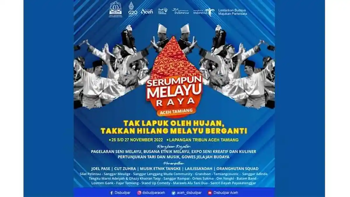Serumpun Melayu Raya di Aceh Tamiang Meriah, Tamu Disambut Atraksi Silat Pelintau