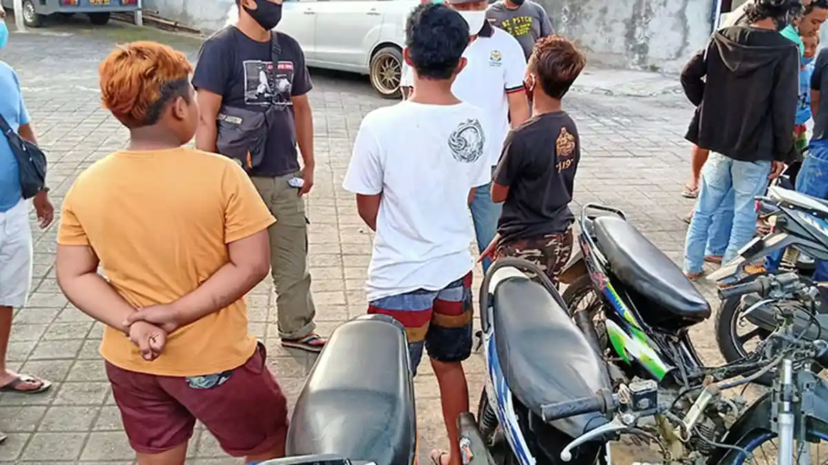 Balap Liar Ditengah Pandemi Corona, Belasan Pemuda Diamankan ke Mapolsek Kota Bangli