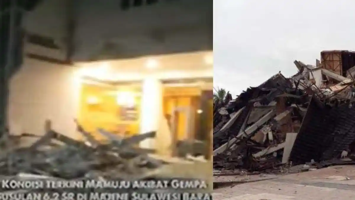 'Ada Gempa!' Jerit Lantang Warga Lari Keluar Rumah, Gempa Majene Hancurkan Kantor Gubernur: 7 Detik