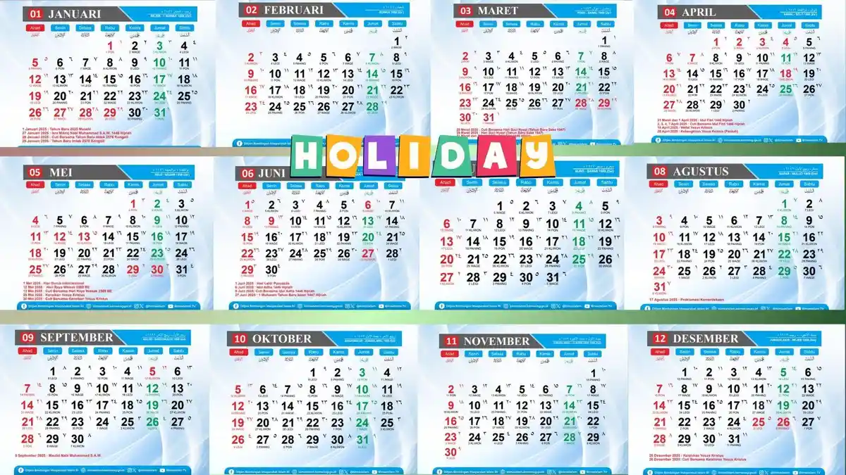 Kalender 2025: Daftar 27 Hari Libur Sepanjang Tahun, Bulan April Ada Libur Panjang 7 Hari