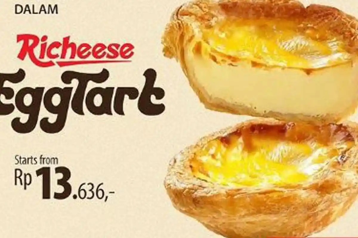 3 Promo Richeese Factory Hari Ini 6 Agustus 2023, Egg Tart Rp13 Ribuan
