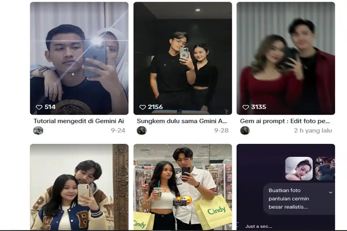 10 Prompt Gemini AI Edit Foto Mirror Bareng Pacar, Hasil Realistis