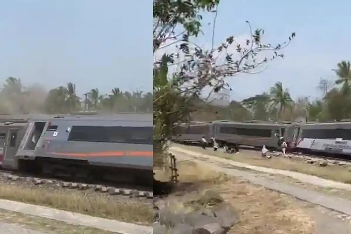 Viral Argo Semeru Anjlok di Kulonprogo Yogyakarta, Sempat Diserempet Kereta Api Lainnya