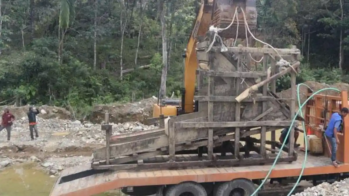Tim Gabungan Tertibkan Tambang Emas Ilegal di Nagan Raya