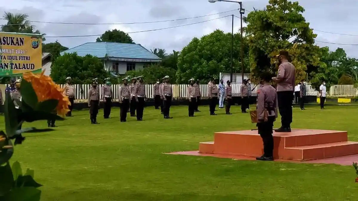 Polres Talaud Gelar Apel Operasi Ketupat Samrat 2021, Ini Pesan Kapolres Talaud