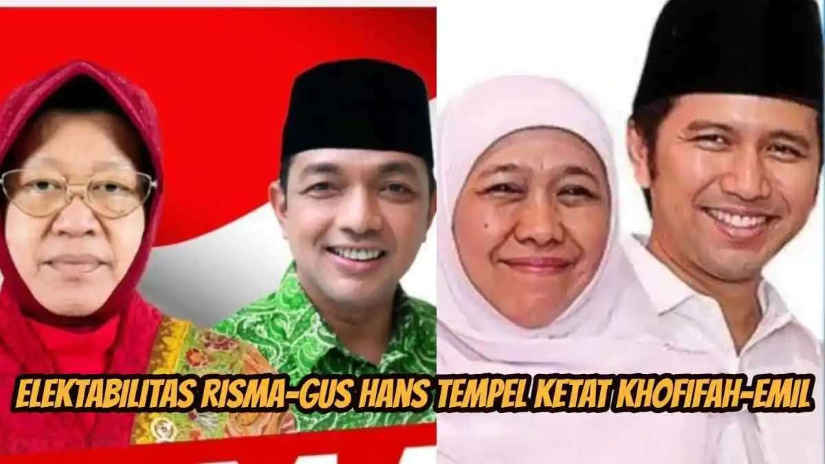 Elektabilitas Pilkada Jatim versi 2 Lembaga Survei, Khofifah-Emil vs Risma-Gus Hans, Siapa Terkuat?