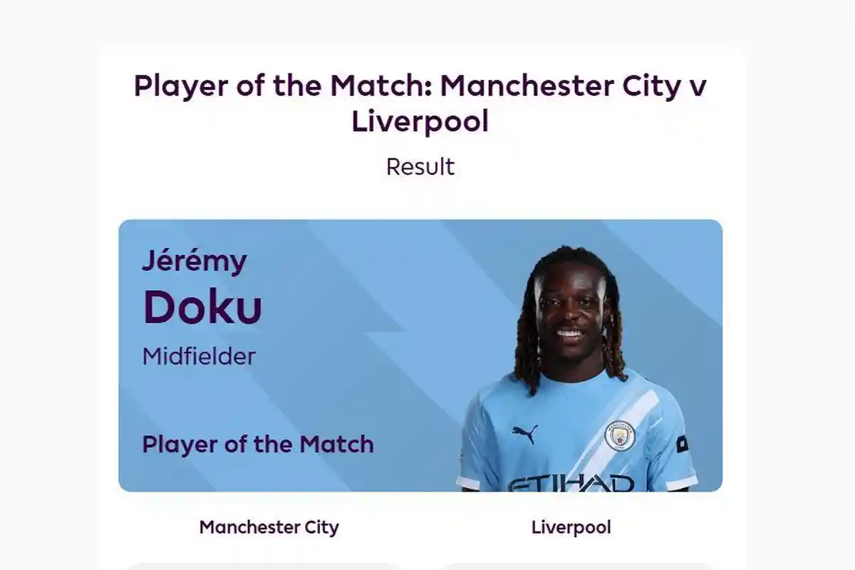 Rating Pemain Setelah Man City 3-0 Liverpool, Jeremy Doku Jadi Mimpi Buruk The Reds