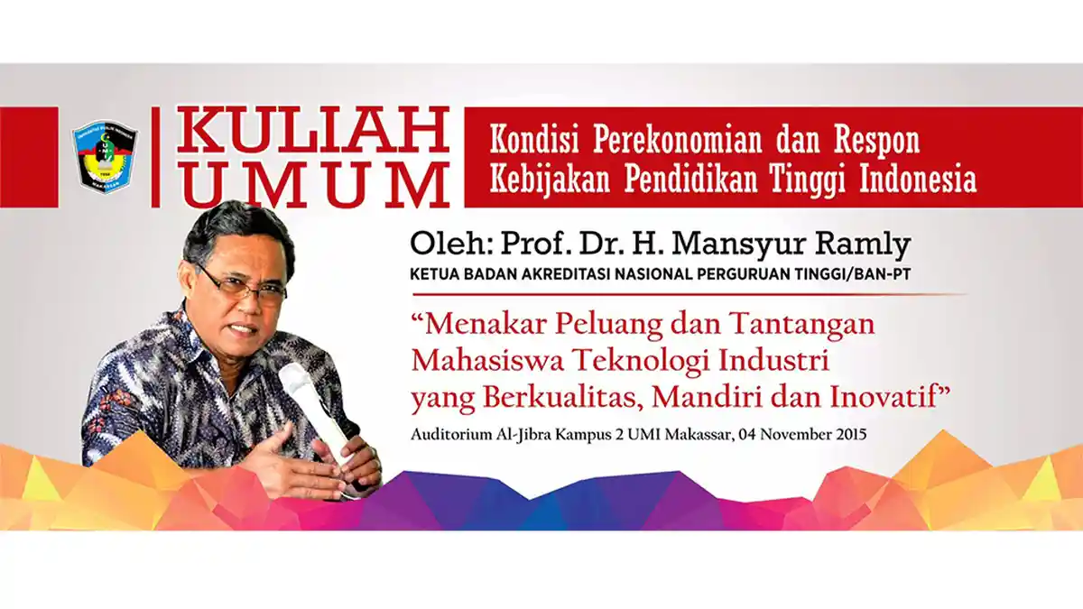 Besok, Ketua BAN-PT Bawakan Kuliah Umum di FTI UMI