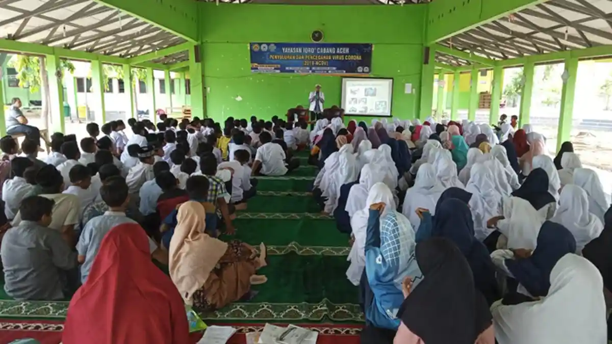 Ratusan Murid SD dan SMP Unggulan Iqro' Sigli Dibekali Materi Antisipasi Virus Corona