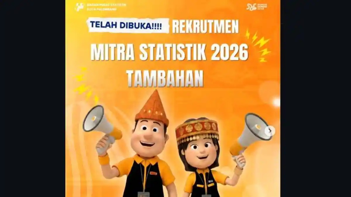 Rekrutmen Mitra Statistik BPS Palembang Tahun 2026 Dibuka, Ini Link Daftar dan Persyaratannya
