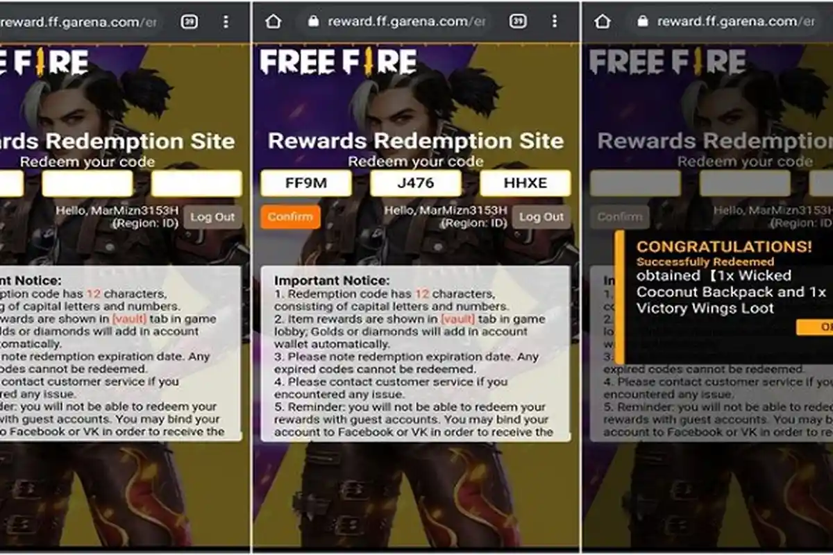 Kode Redeem FF Hari Ini 27 April 2022 Hadiah Secara Random Skin MP40 New Year