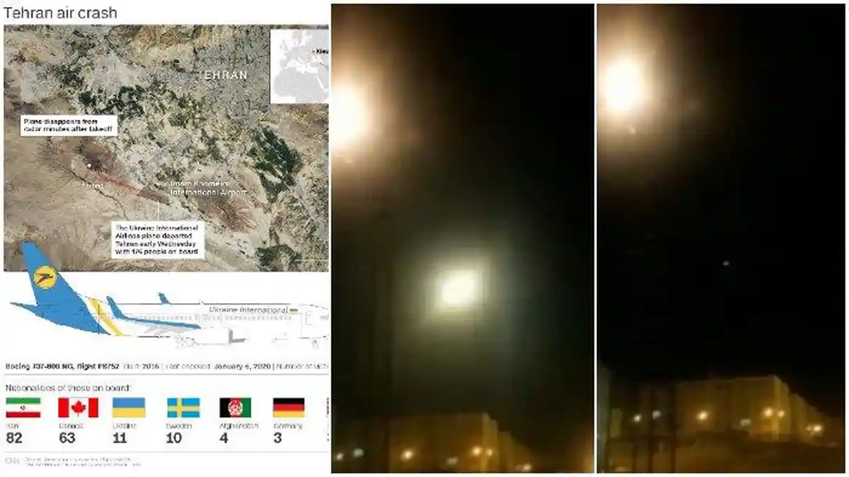 Detik-detik Diduga Rudal Hantam Pesawat Berpenumpang 176 Orang di Iran, Ini Videonya