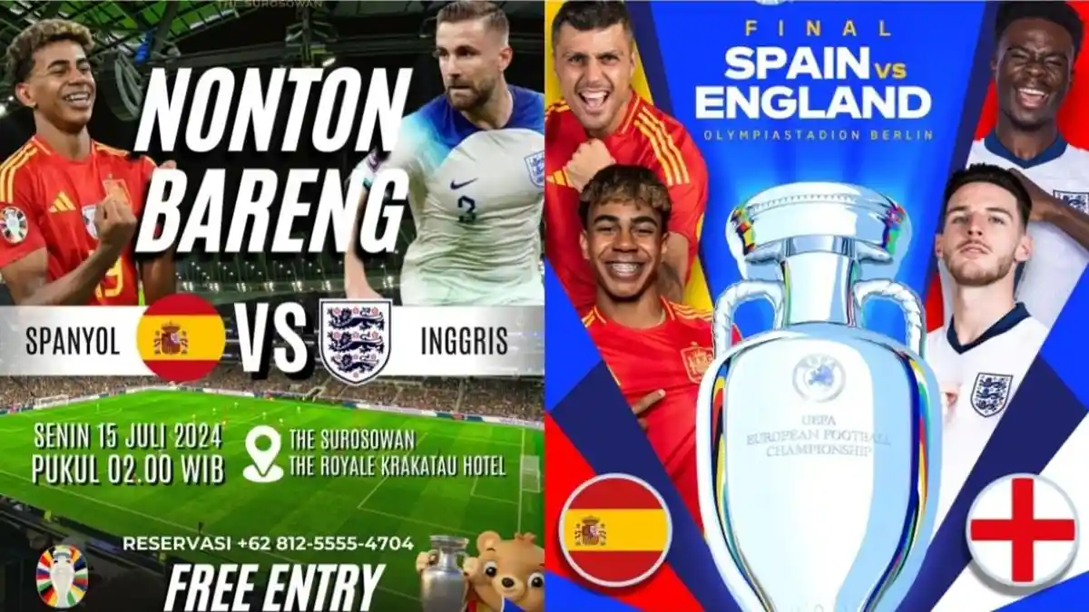 Rekomendasi 5 Tempat Nonton Bareng Final Euro 2024 Inggris vs Spanyol di Banten