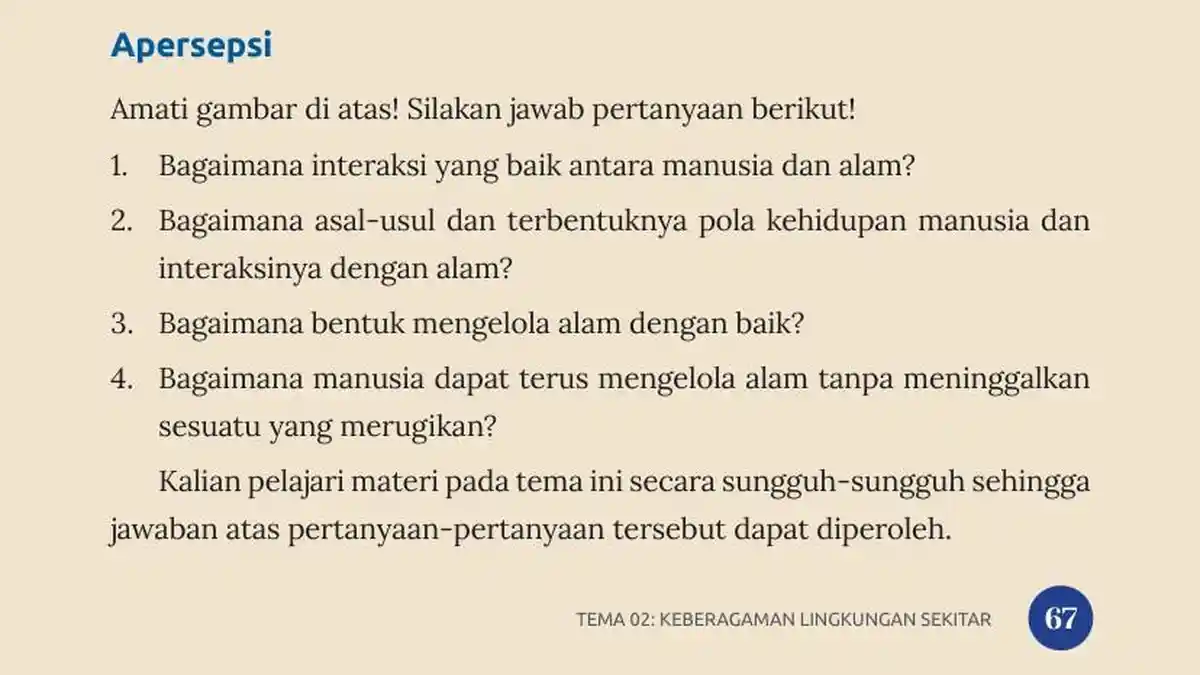 Kunci Jawaban IPS Kelas 7 SMP Halaman 67 Kurikulum Merdeka, Apersepsi Tema 2