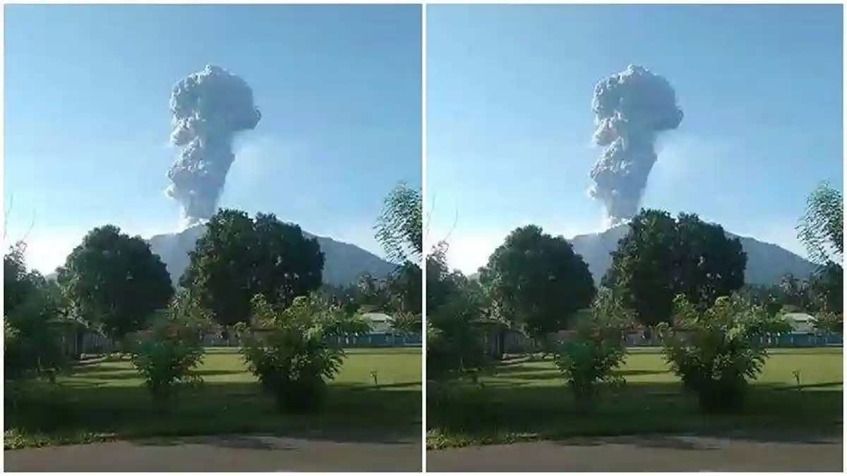 Gunung Ibu Erupsi, Lontaran Abu Vulkanik Setinggi 4000 Meter
