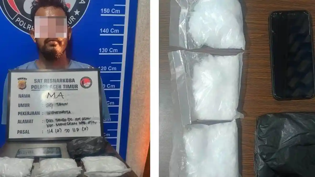 Kedapatan Simpan Tiga Paket Sabu, Pria Pengedar Narkoba di Aceh Timur Diringkus Polisi