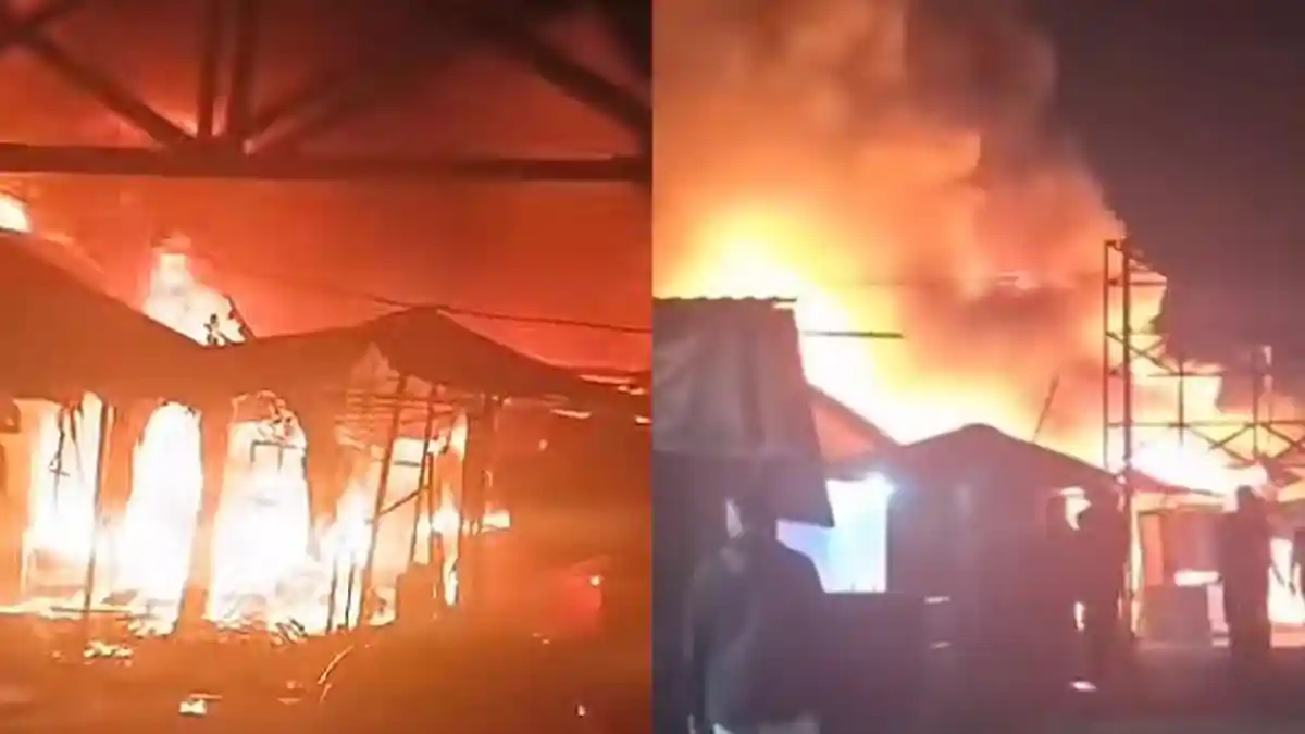 Tangis Pedagang Pasar Cukir Diwek Jombang, Tiga Kios dan Stok Dagangan Ludes Dilalap Api