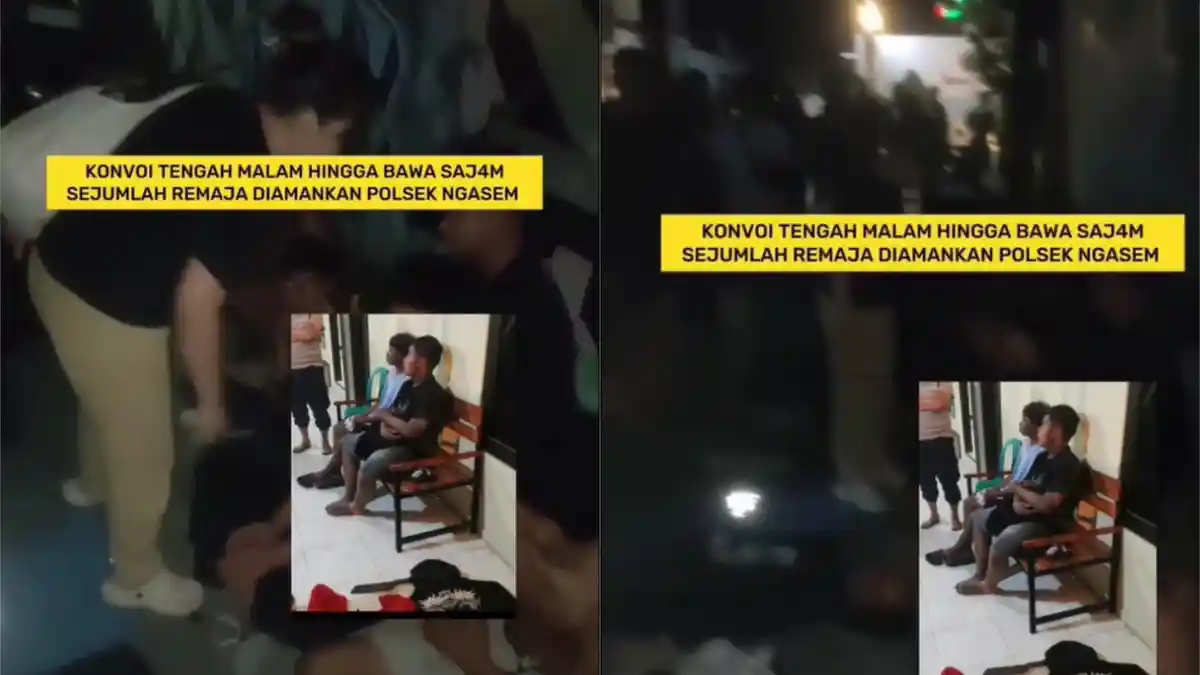 Viral Aksi Konvoi Remaja Bawa Sajam di Ngasem Kediri Dini Hari Buat Resah Warga, Kini Dibekuk Polisi